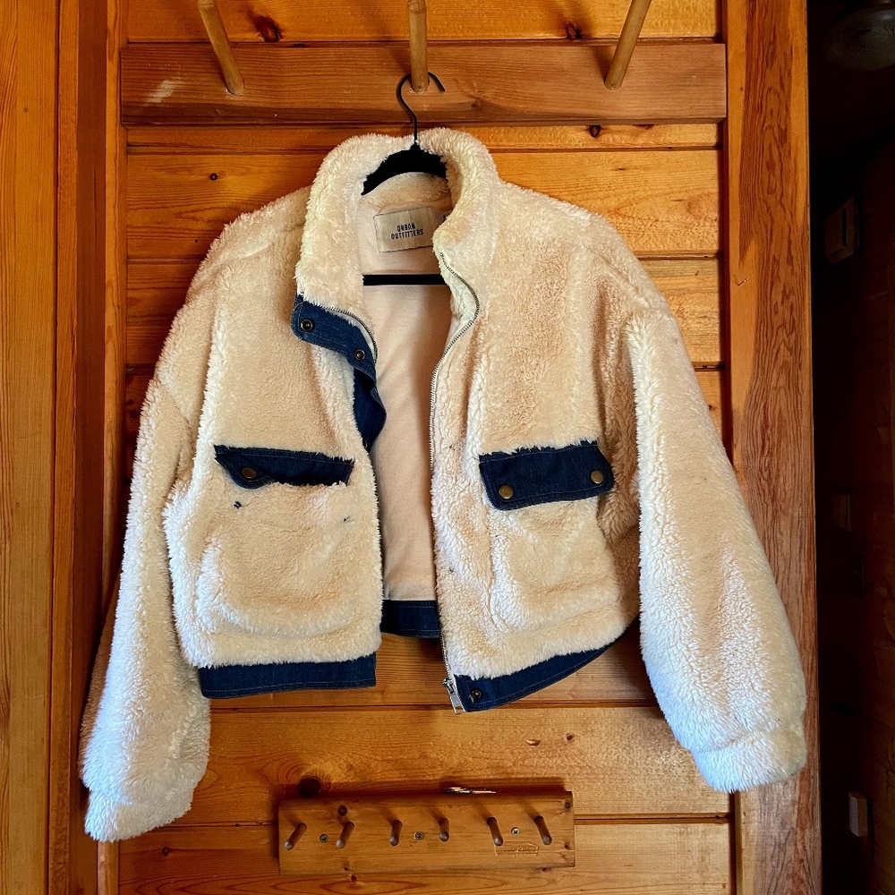 Fluff Jacket with Jean Detail